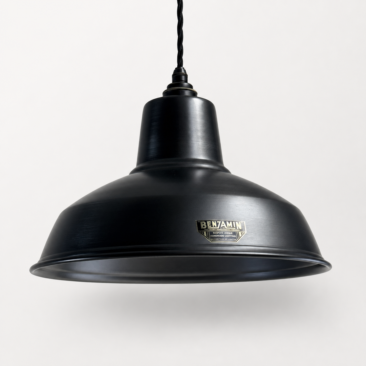 Filby Pewter Grey RLM Reflector Lampshade Pendant Light - 12.5 Inch