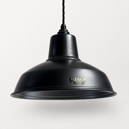 Filby Pewter Grey RLM Reflector Lampshade Pendant Light - 12.5 Inch