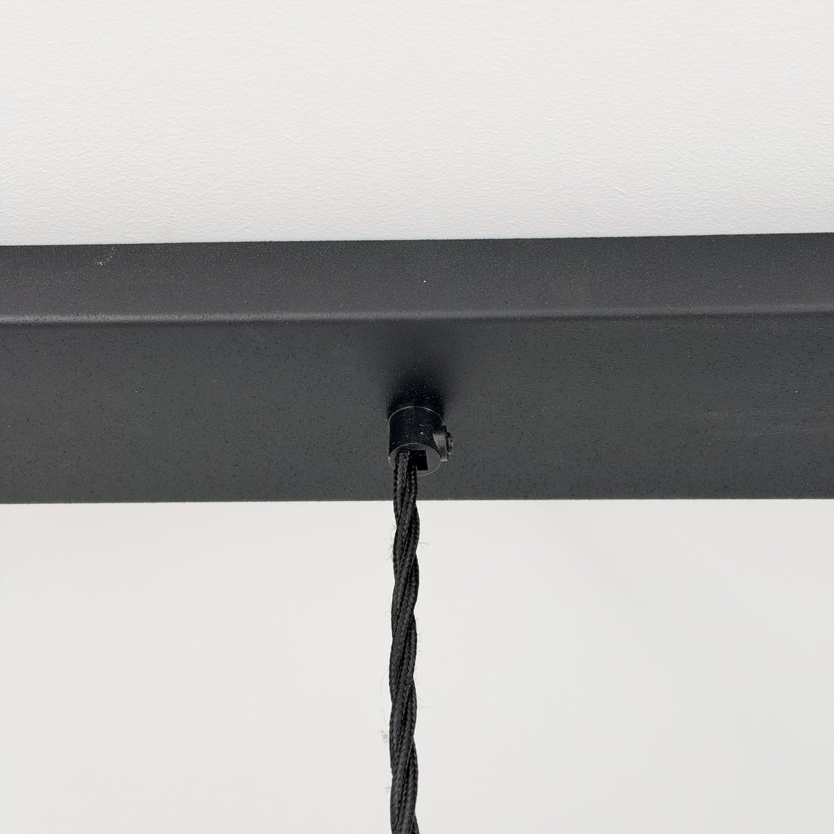 Textured Matt Black Track Light Rectangular 3 Outlet Ceiling Rose Industrial - 91cm