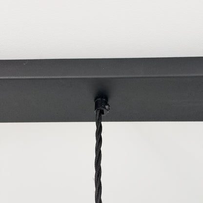 Textured Matt Black Track Light Rectangular 3 Outlet Ceiling Rose Industrial - 91cm