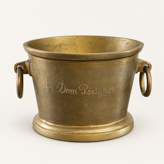 Dom Perignon Antique Brass Engraved Champagne Ice Bucket