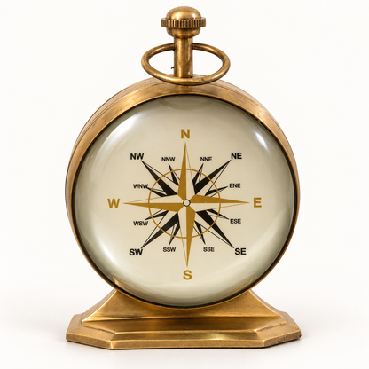 Magnifier Solid Brass Ships Table Clock