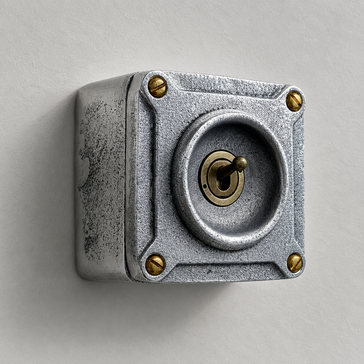 Single Gang Solid Metal Toggle Light Switch | 2 Way 10 Amp Industrial Conduit Switch