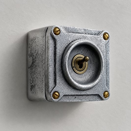 Single Gang Solid Metal Toggle Light Switch | 2 Way 10 Amp Industrial Conduit Switch