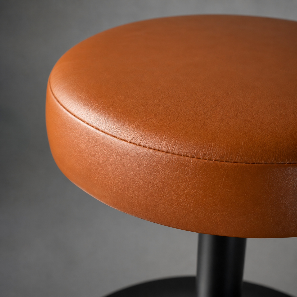 Matt Black Leather Seat 1970s Vintage Inspired Andy Stool Schoolhouse