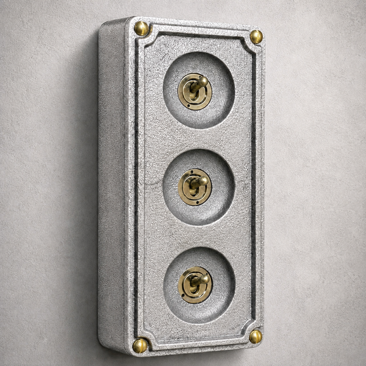 3 Gang 2 Way Solid Cast Metal Conduit Toggle Light Switch