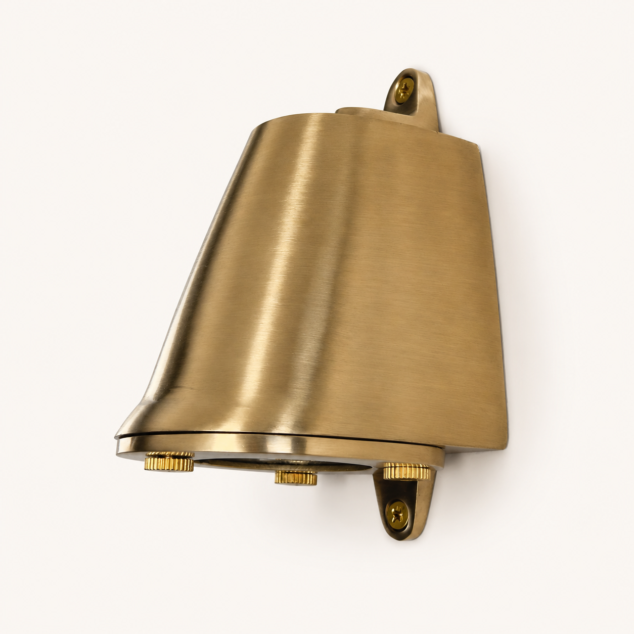 Holt - Raw Solid Brass Mast Down Wall Light - IP54 Outdoor & Bathroom