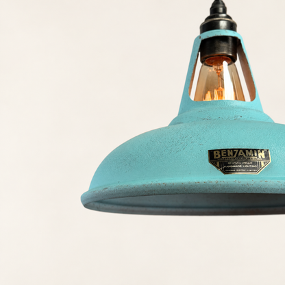 Cawston - Copper Verdigris Patina Finish Slotted Lampshade Pendant Ceiling Light *Factory Second* - 11 Inch