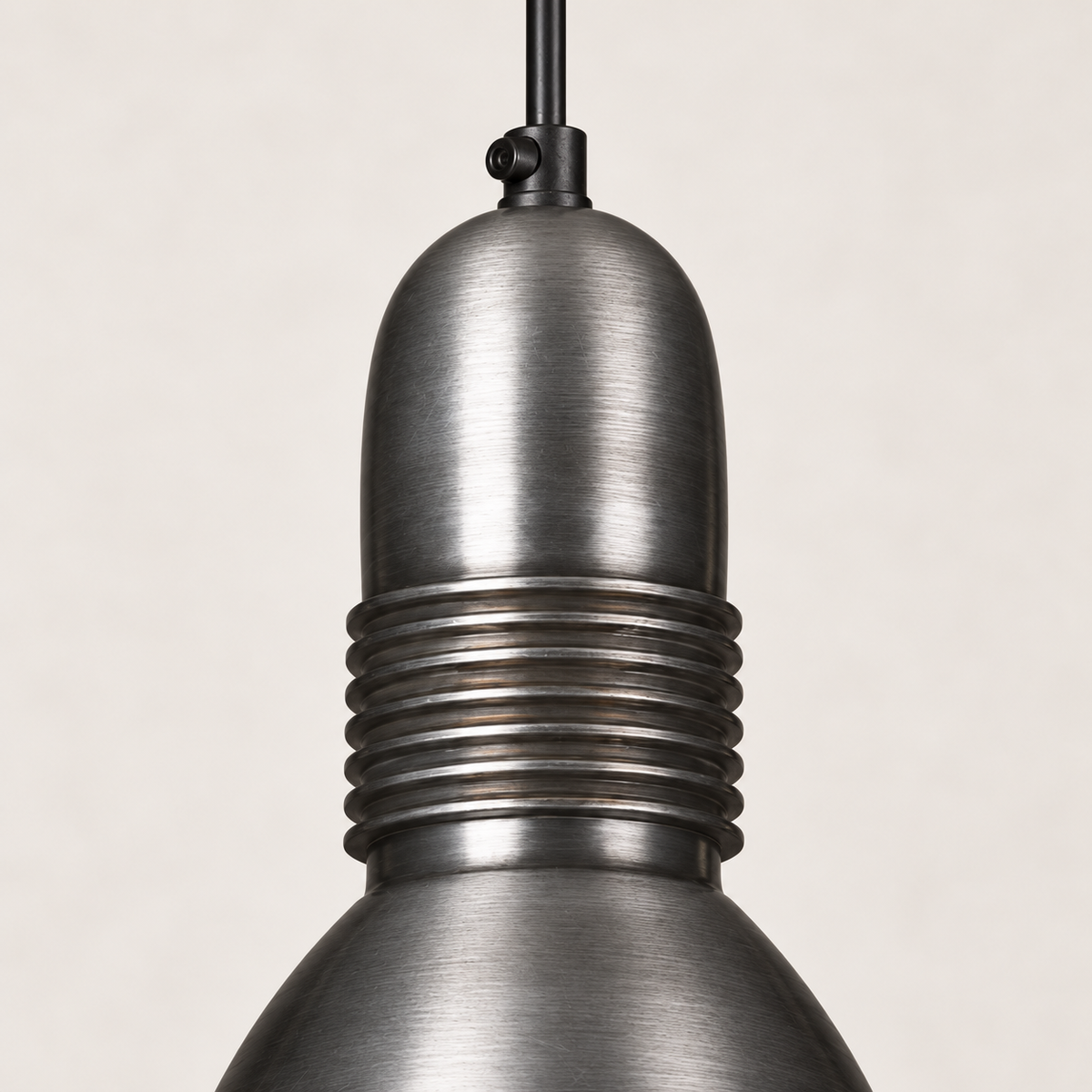 Coltishall - Industrial Pewter Grey Pendant Light Textured Glass