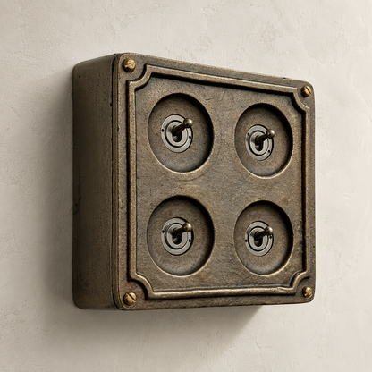 4 Gang 2 Way Antique Brass Bronze Surface Mounted Toggle Light Switch