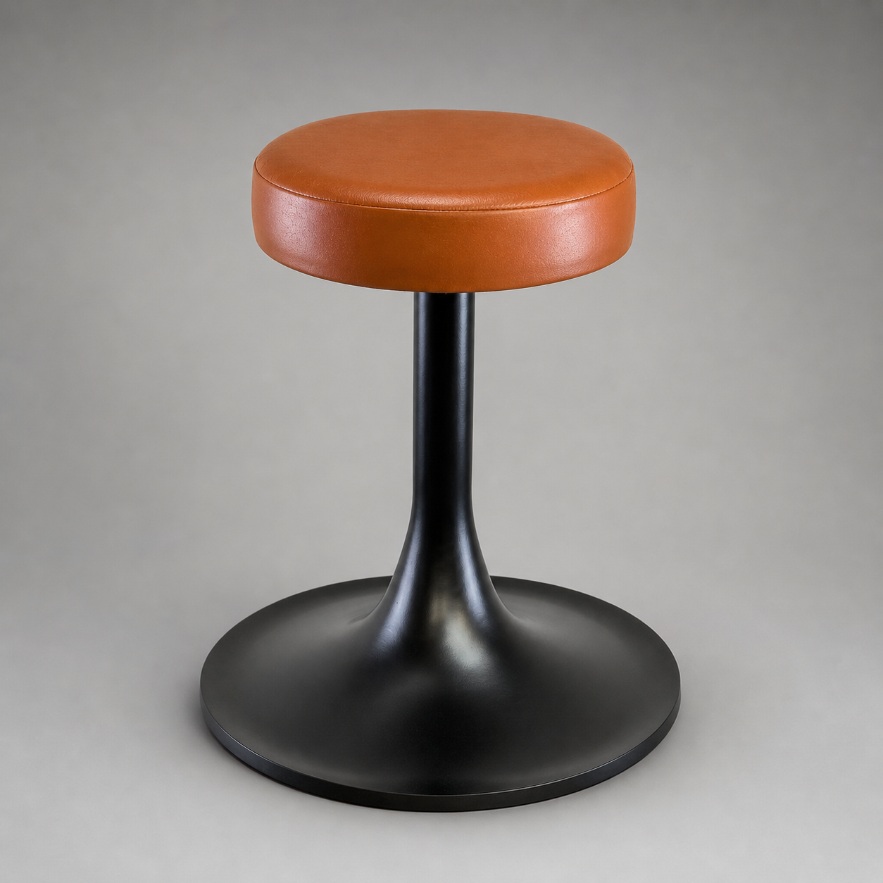 Matt Black Leather Seat 1970s Vintage Inspired Andy Stool Schoolhouse