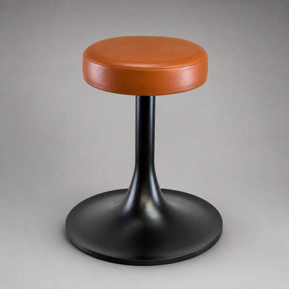 Matt Black Leather Seat 1970s Vintage Inspired Andy Stool Schoolhouse