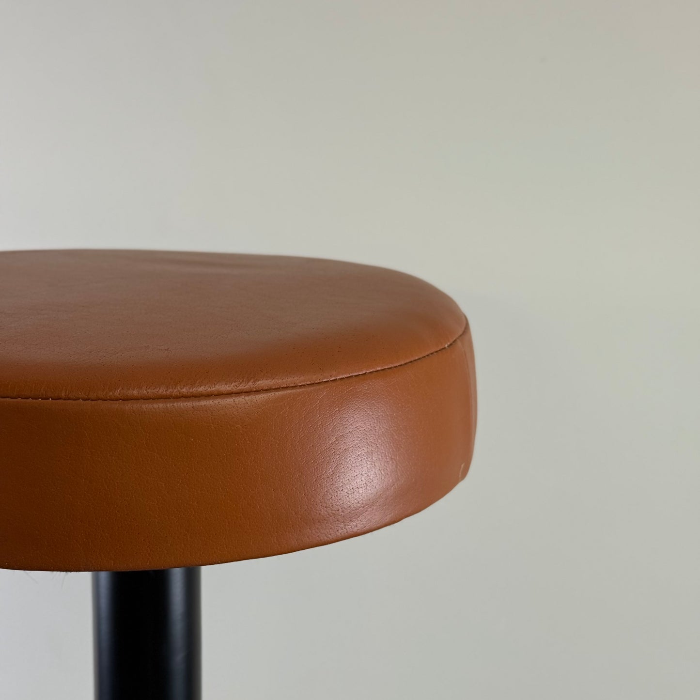 Matt Black Leather Seat 1970s Vintage Inspired Andy Stool Schoolhouse