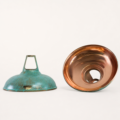 Cawston XL Solid Copper Verdigris Patina Coolicon Lampshade Pendant Light - 14 Inch