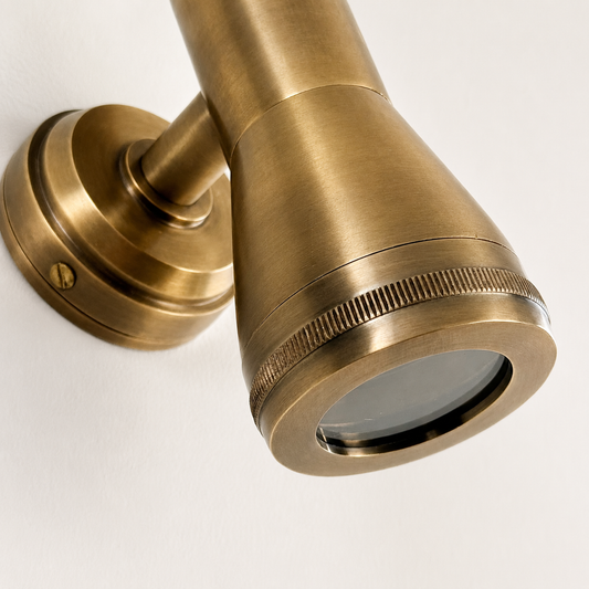 Solid Antique Brass Up & Down Outdoor Wall Light - IP64