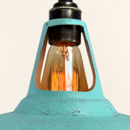 Cawston - Copper Verdigris Patina Finish Slotted Lampshade Pendant Ceiling Light *Factory Second* - 11 Inch