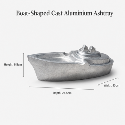 Nautical Cast Aluminium Boat Ashtray | Yacht & Bar Decor