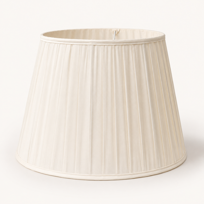 Vintage Ivory Pleated Fabric Empire Lampshade - Classic Traditional Shade