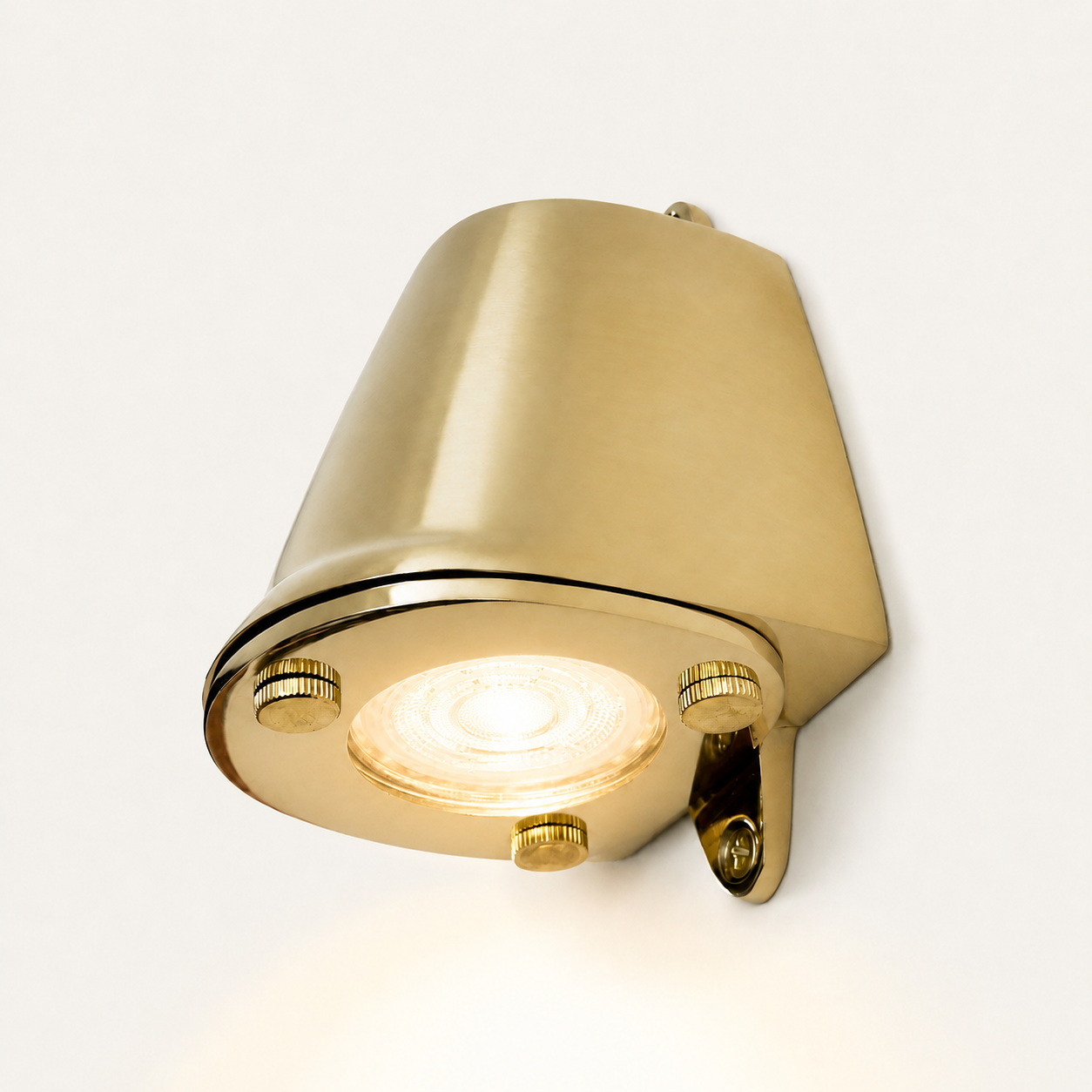 Holt - Solid Brass Mast Down Wall Light - IP54 Outdoor & Bathroom