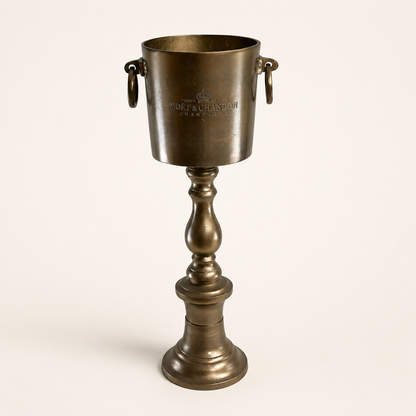 Moët & Chandon Antique Brass Champagne Ice Bucket Stand | Floor Standing Wine Cooler
