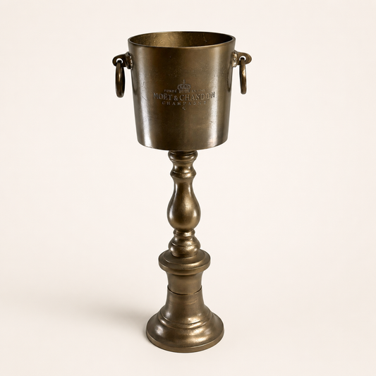 Moët & Chandon Antique Brass Champagne Ice Bucket Stand | Floor Standing Wine Cooler