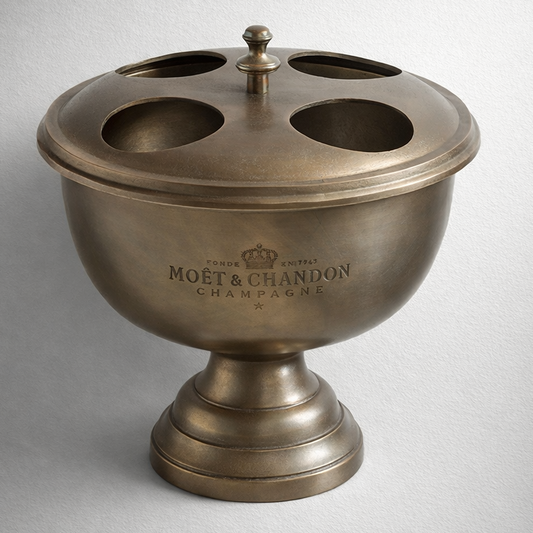 Moët & Chandon Antique Brass 4 Bottle Engraved Champagne Large Ice Bucket | Wine Cooler *Pre Order*