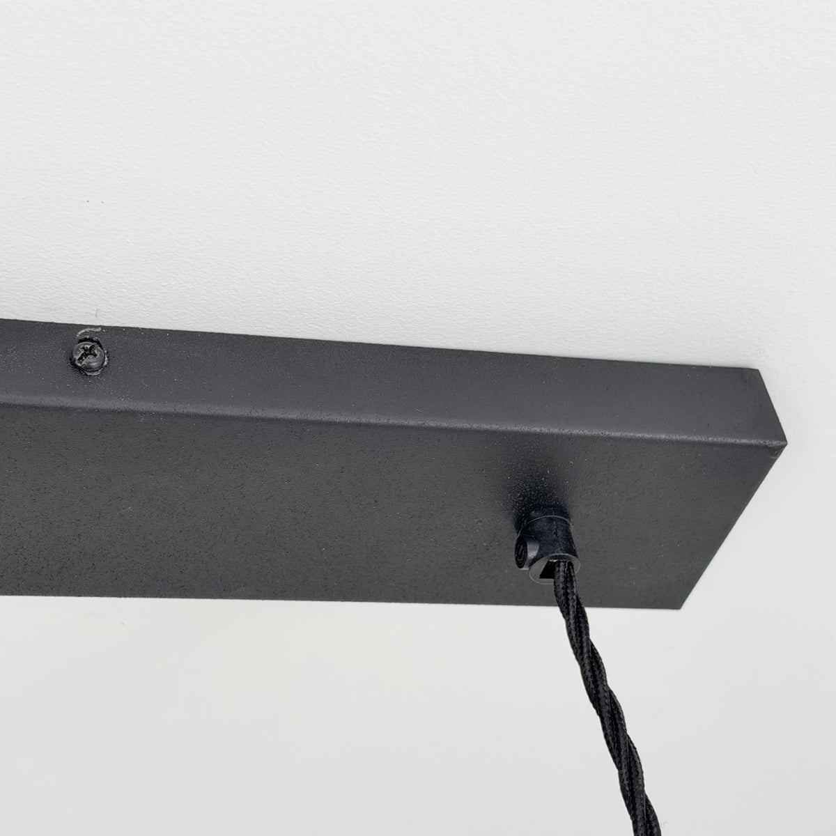 Textured Matt Black Track Light Rectangular 3 Outlet Ceiling Rose Industrial - 91cm