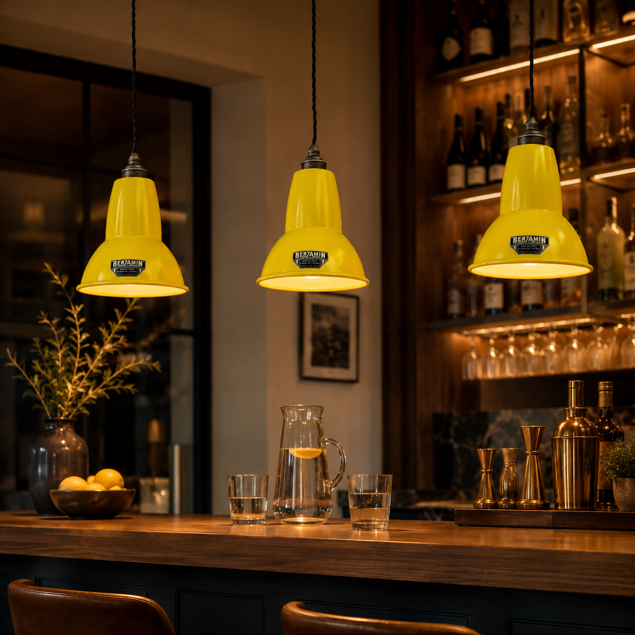 Alby - Summer Yellow Enamel Shade Pendant Light | 6 Inch