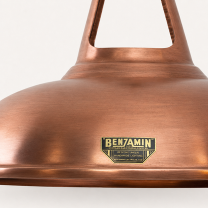Cawston - XL Antique Copper Slotted Pendant Light - 14 Inch