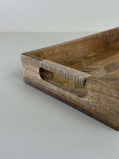 Moët & Chandon Champagne Medium Serving Tray Natural Wooden Patchwork