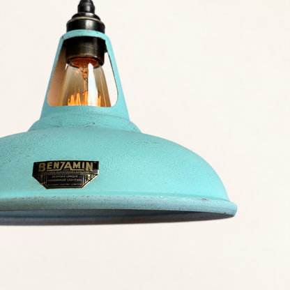 Cawston - Copper Verdigris Patina Finish Slotted Lampshade Pendant Ceiling Light *Factory Second* - 11 Inch