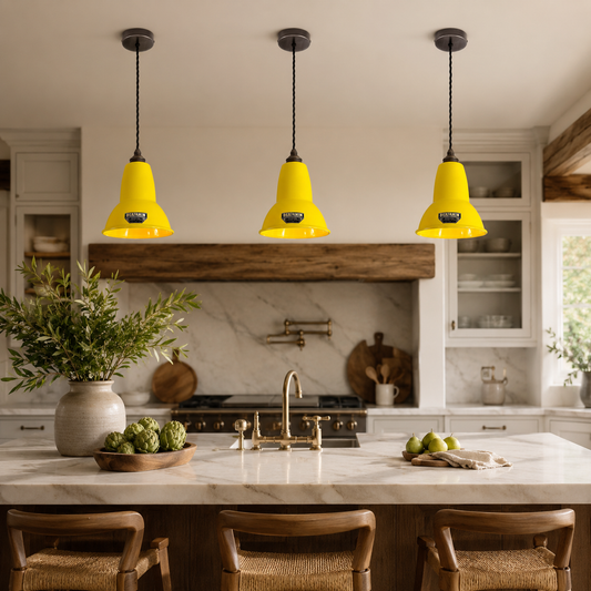 Alby - Summer Yellow Enamel Shade Pendant Light | 6 Inch