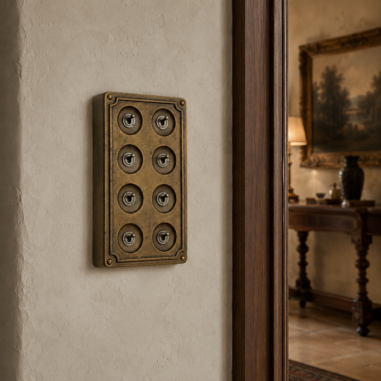 8 Gang 2 Way Bronze Solid Cast Metal Conduit Light Switch Industrial