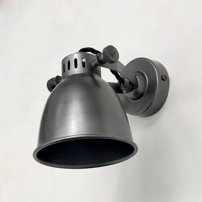 Colby ~ Solid Pewter Grey Steel Short Adjustable Arm Industrial Wall Light *Factory Second*