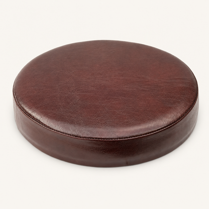 Oxblood Genuine Leather Round Bar Stool Replacement Seat - 31cm