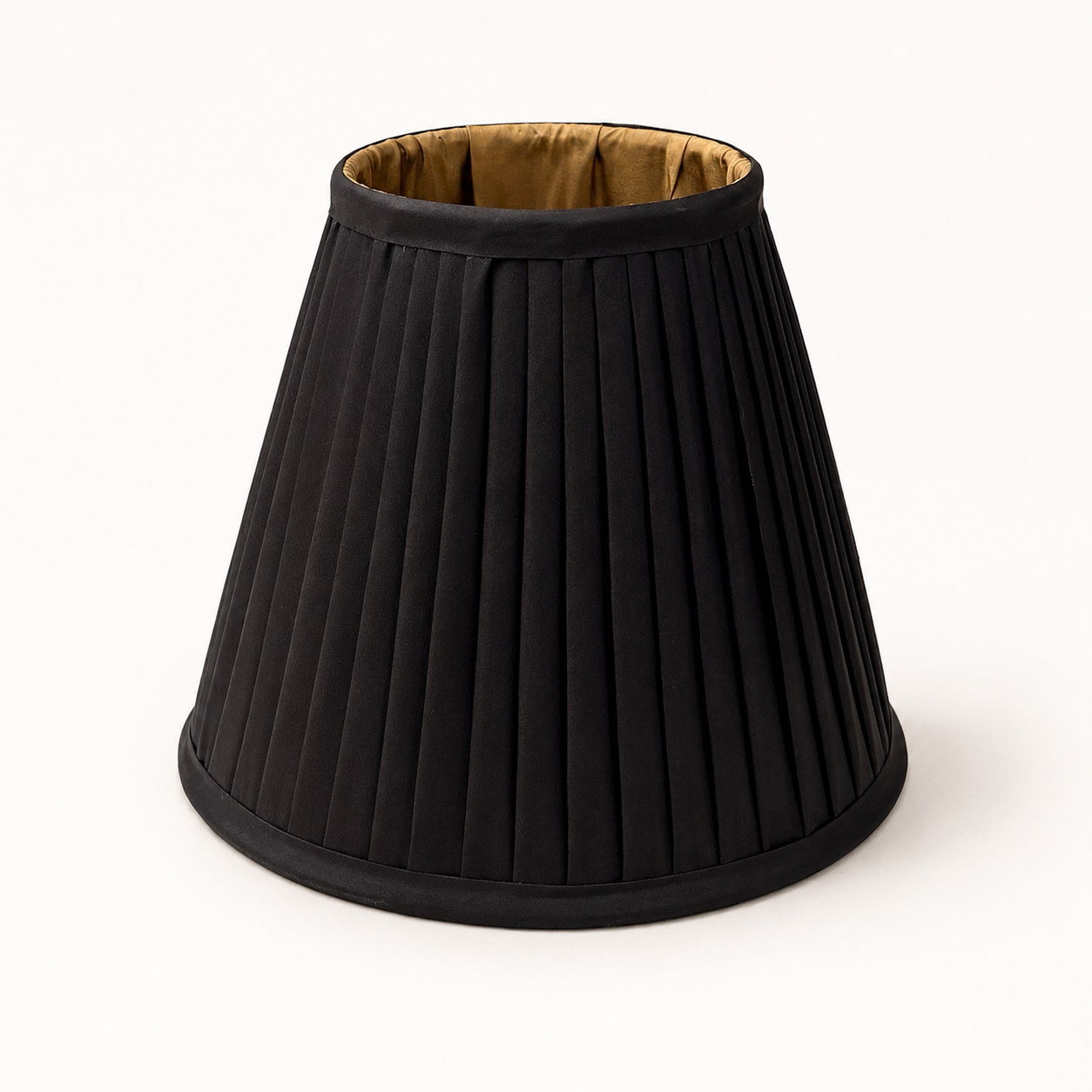 Black and Gold pleated Lampshade - 19cm Table & Wall Light Shade