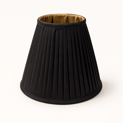 Black and Gold pleated Lampshade - 19cm Table & Wall Light Shade