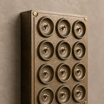 12 Gang 2 Way Bronze Solid Cast Metal Conduit Toggle Light Switch