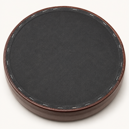 Oxblood Genuine Leather Round Bar Stool Replacement Seat - 31cm