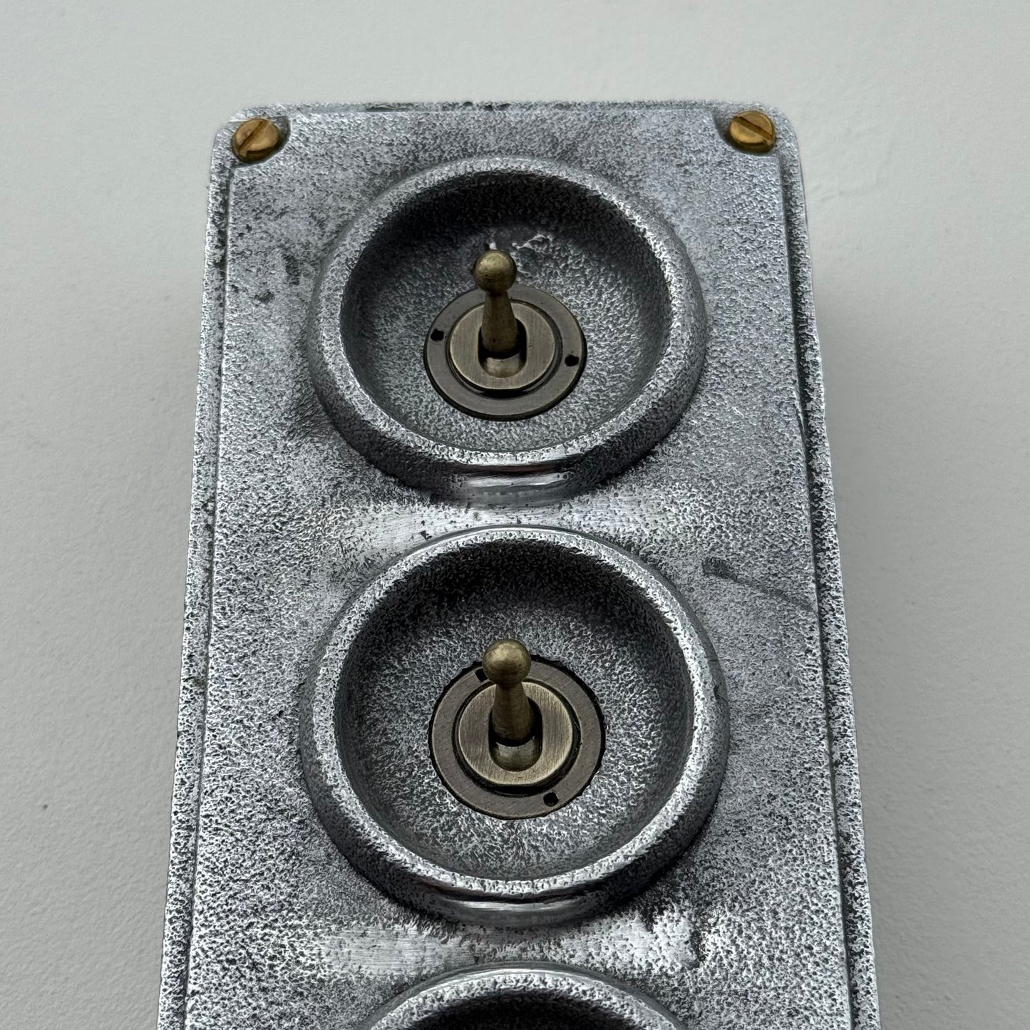 3 Gang 2 Way Solid Cast Metal Toggle Light Switch | Industrial Vintage Surface Mounted *Factory Second*