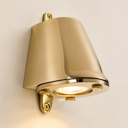 Holt - Solid Brass Mast Down Wall Light - IP54 Outdoor & Bathroom