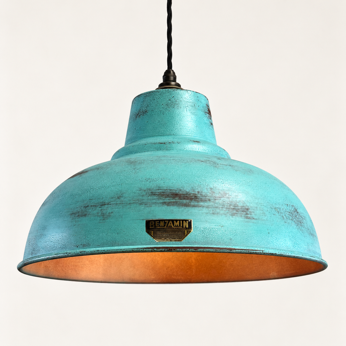 Salthouse XL Copper Verdigris Patina Lampshade Pendant Light - 14.5 Inch