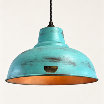 Salthouse XL Copper Verdigris Patina Lampshade Pendant Light - 14.5 Inch