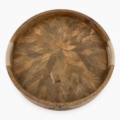 Moët & Chandon Large Round Wooden Champagne Serving Tray | 41cm