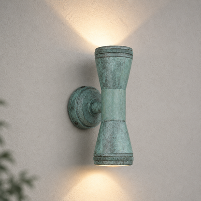 Verdigris Solid Brass Up & Down Outdoor Wall Light - IP64