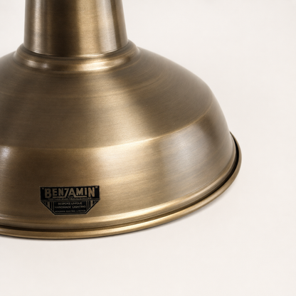Filby Antique Brass RLM Lampshade Pendant Light - 12.5 Inch