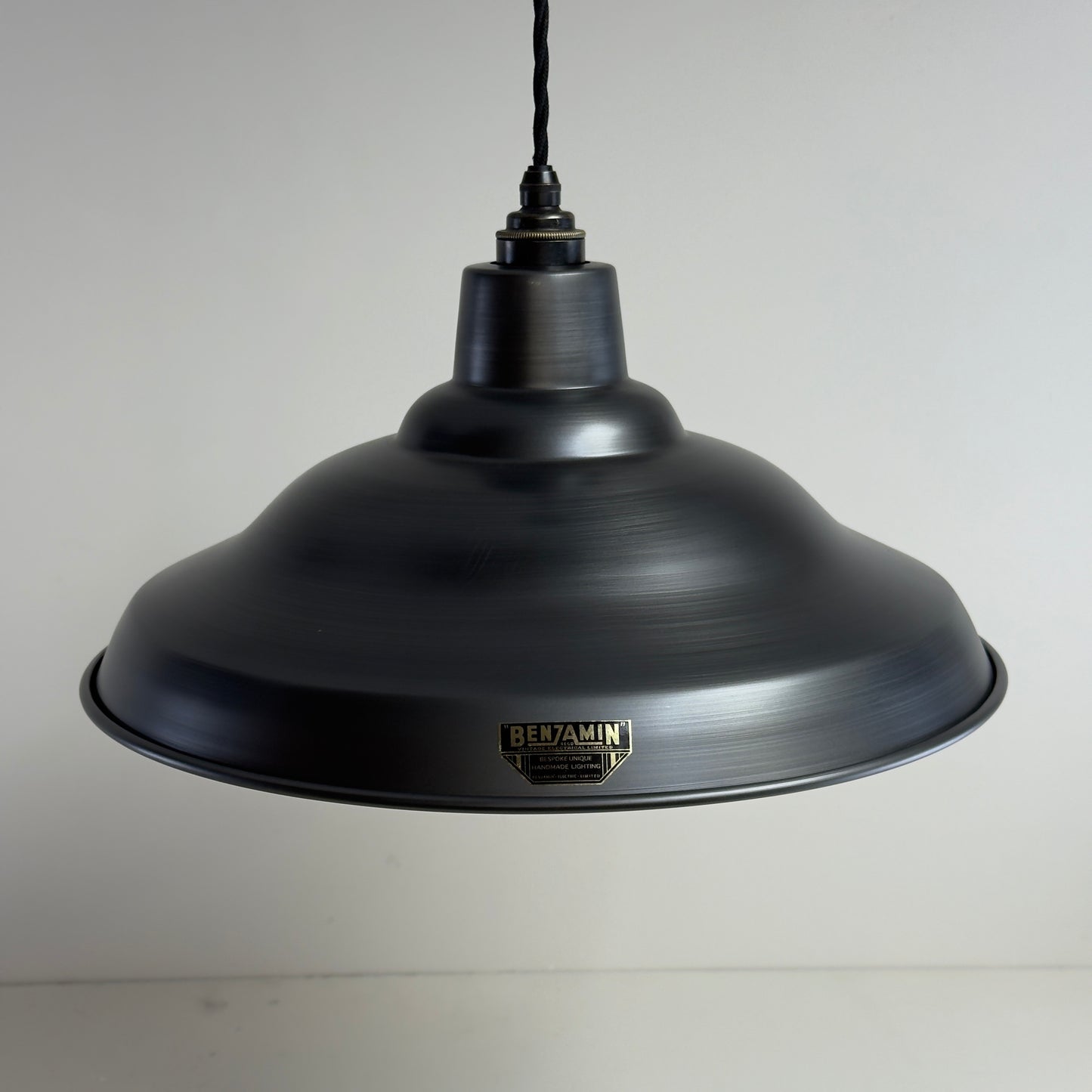 Bawsey Pewter Industrial Factory Pendant Light - 16 Inch