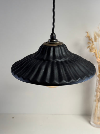 Lenwade - Matt Black Ceramic Shade Light Pendant Odette