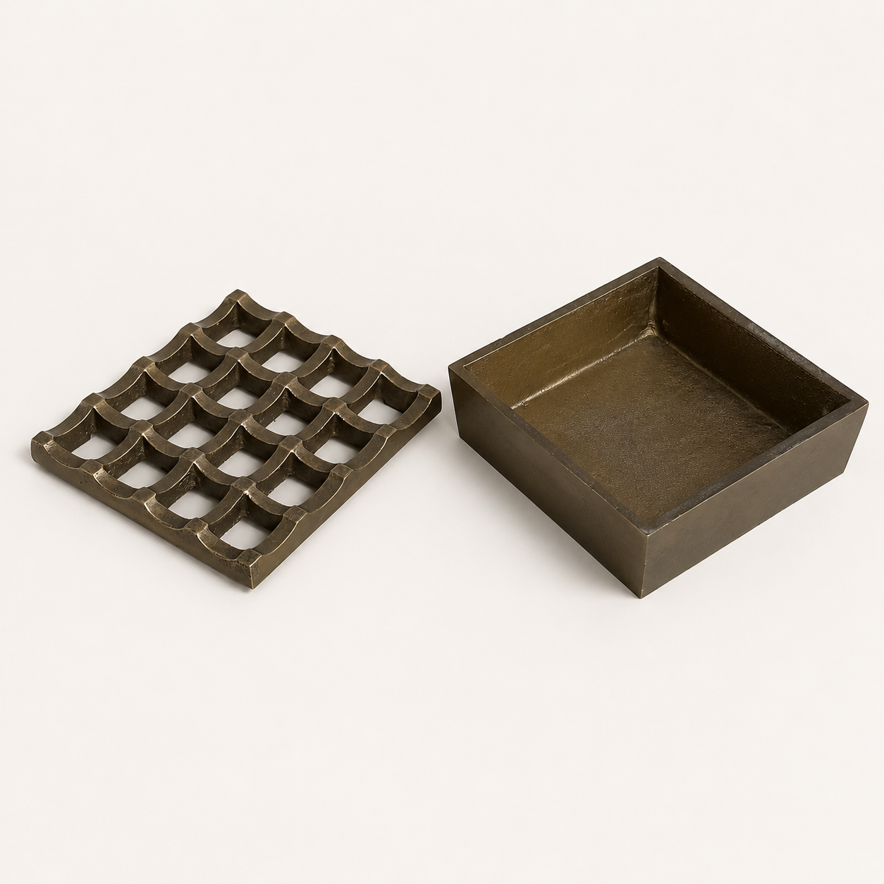 Antique Brass Large Ashtray | Heavy Cigar Holder