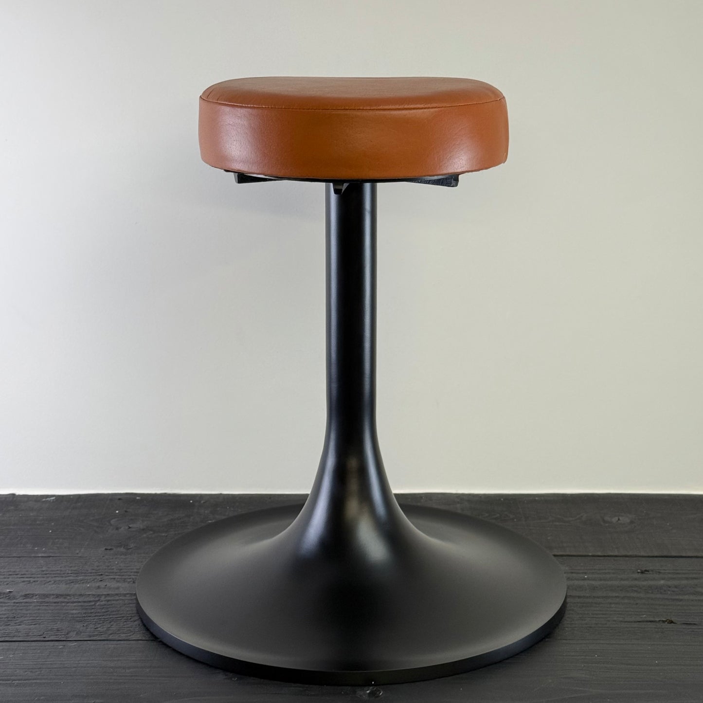 Matt Black Leather Seat 1970s Vintage Inspired Andy Stool Schoolhouse
